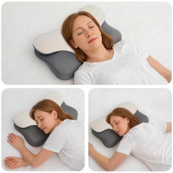 vidaXL Coussin cervical Blanc Mousse &agrave; m&eacute;moire de forme