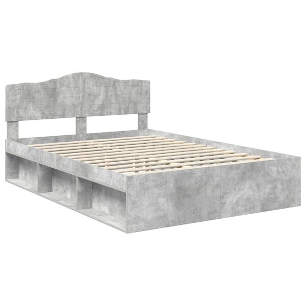 vidaXL Cadre de lit B&eacute;ton 140 x 200 cm Bois de pin massif