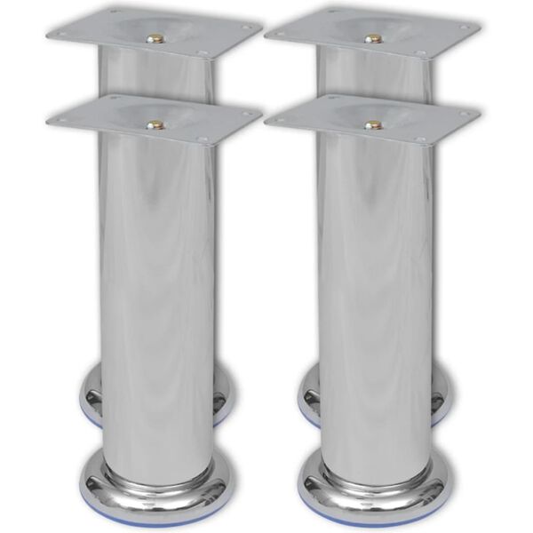 vidaXL Pieds ronds de canap&eacute; 8 pcs Chrome 180 mm