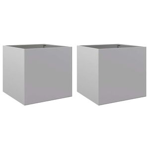 vidaXL Jardini&egrave;res 2 pcs argent&eacute; 49x47x46 cm acier galvanis&eacute;