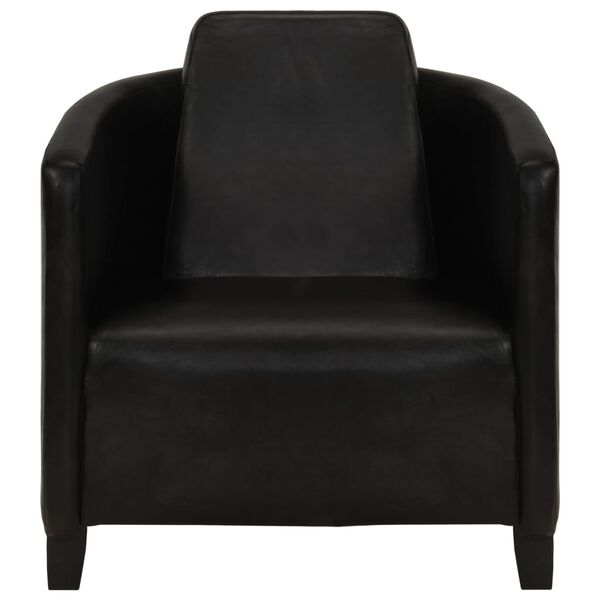 vidaXL Fauteuil noir cuir v&eacute;ritable