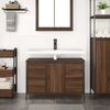 vidaXL Meuble sous-vasque avec tiroirs ch&ecirc;ne marron 90x34,5x60 cm