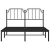 vidaXL Cadre de lit m&eacute;tal sans matelas avec t&ecirc;te de lit noir 150x200cm