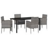 vidaXL Ensemble de salle &agrave; manger pour jardin 5 pcs Gris polyrotin