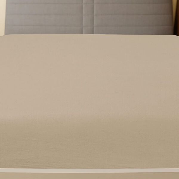 vidaXL Drap-housse Jersey Taupe 90x200 cm Coton