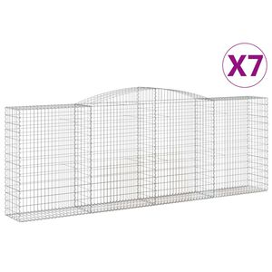 vidaXL Paniers &agrave; gabions arqu&eacute;s 7 pcs 400x50x140/160 cm Fer galvanis&eacute;