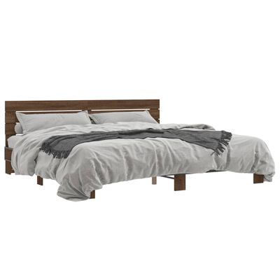 vidaXL Cadre de lit sans matelas chêne marron 180x200 cm