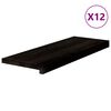 vidaXL Marches d'escalier 12 pcs brun-noir 70x30x2 cm ch&ecirc;ne massif