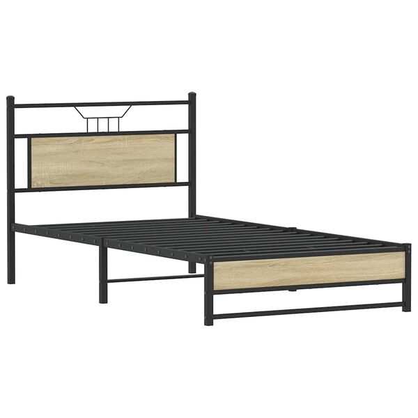 vidaXL Cadre de lit sans matelas ch&ecirc;ne sonoma 100x190 cm