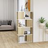 vidaXL Biblioth&egrave;que/S&eacute;parateur de pi&egrave;ce Blanc et ch&ecirc;ne 60x24x124,5 cm
