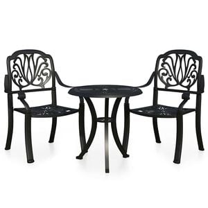 vidaXL Ensemble de bistro 3 pcs Aluminium coul&eacute; Noir