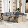 vidaXL Ensemble de canapé de jardin 9 pcs Beige et Gris clair