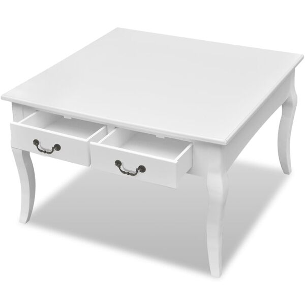 vidaXL Table basse avec 4 tiroirs Blanc