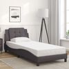 vidaXL Cadre de lit avec LED sans matelas Zadar gris 90x200 cm