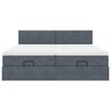 vidaXL Cadre de lit ottoman avec matelas gris foncé 200x200 cm velours