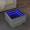 vidaXL Table d'appoint et LED sonoma gris 40x40x30cm bois d'ing&eacute;nierie