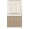 vidaXL Canap&eacute; de jardin avec coussin Noir et blanc cr&egrave;me polyrotin