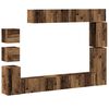 vidaXL Ensemble de meuble TV mural 9 pcs vieux bois bois d'ing&eacute;nierie