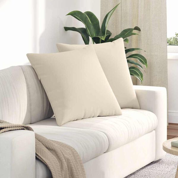 vidaXL Coussins de canap&eacute; 2 pcs Beige 60 x 60 cm tissu
