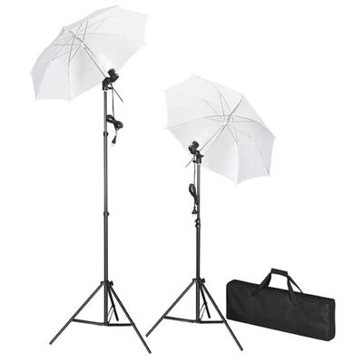 vidaXL Kit de studio photo avec toile de fond lampes et parapluies