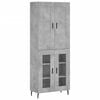 vidaXL Buffet haut Gris b&eacute;ton 69,5x34x180 cm Bois d'ing&eacute;nierie