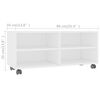 vidaXL Meuble TV avec roulettes Blanc 90x35x35 cm Bois d'ing&eacute;nierie