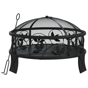 vidaXL Foyer avec tisonnier 50 cm XXL acier