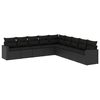 vidaXL Salon de jardin 9 pcs avec coussins noir r&eacute;sine tress&eacute;e