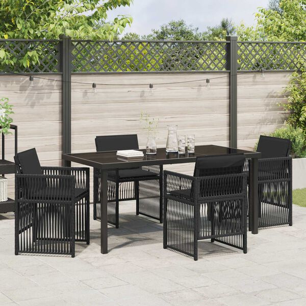 vidaXL Ensemble de salle &agrave; manger pour jardin 5 pcs Noir