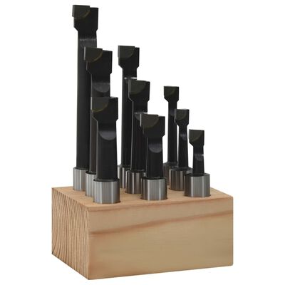 vidaXL Cutters de perçage 9 pcs 12 mm à base de bois