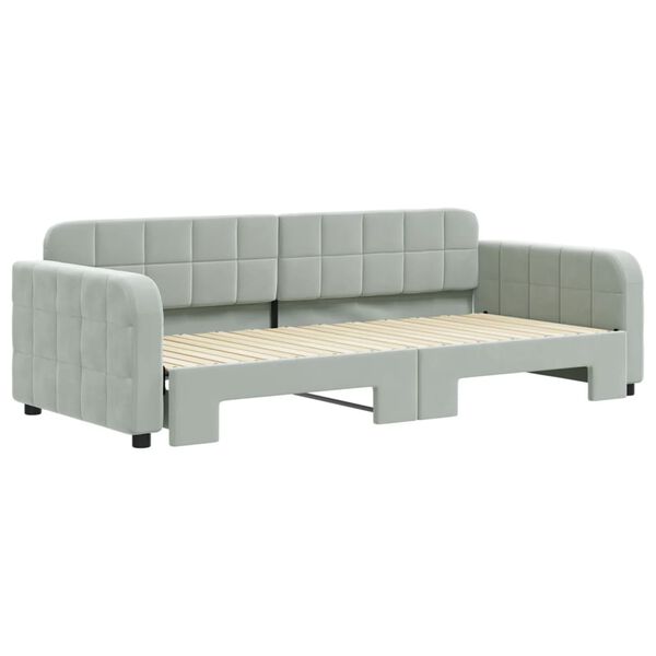 vidaXL Lit de jour avec gigogne sans matelas gris clair 90x200 cm