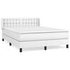 vidaXL Sommier &agrave; lattes de lit avec matelas Blanc 140x190cm Similicuir