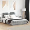 vidaXL Cadre de lit avec LED sans matelas gris b&eacute;ton 120x190 cm