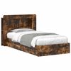 vidaXL Cadre de lit avec rangement avec tiroir Ch&ecirc;ne fum&eacute; 90 x 190 cm