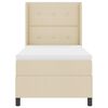 vidaXL Lit &agrave; ressort LED avec matelas Cr&egrave;me 90 x 190 cm tissu