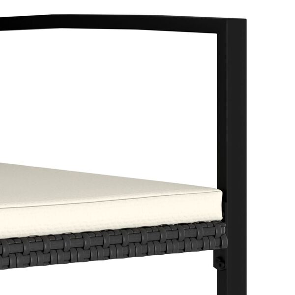 vidaXL Chaises &agrave; manger de jardin lot de 2 R&eacute;sine tress&eacute;e Noir
