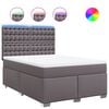 vidaXL Sommier &agrave; lattes de lit avec matelas Gris 140x190 cm Similicuir