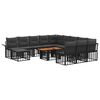vidaXL Ensemble de canap&eacute; de jardin 13 pc Noir et Gris fonc&eacute; polyrotin