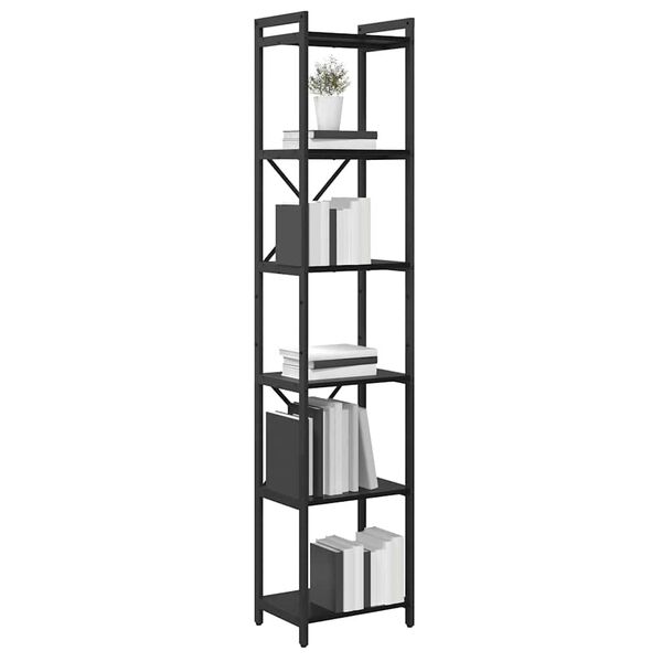 vidaXL &Eacute;tag&egrave;re Ch&ecirc;ne noir 40 x 30 x 189,5 cm Bois d'ing&eacute;nierie
