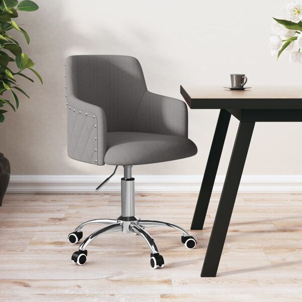 vidaXL Chaise pivotante de bureau Gris fonc&eacute; Tissu