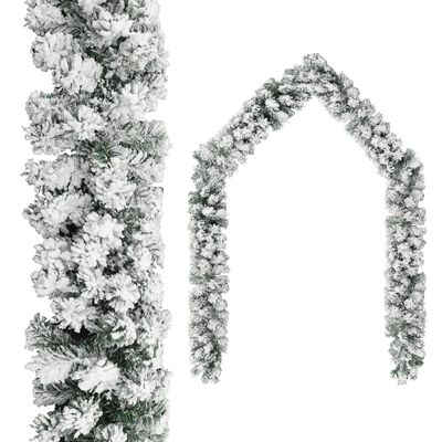 vidaXL Guirlande de Noël avec LED et neige floquée Vert 20 m PVC