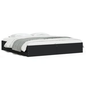 vidaXL Cadre de lit avec tiroirs sans matelas noir 200x200 cm
