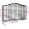 vidaXL Paniers &agrave; gabions arqu&eacute;s 2 pcs 200x50x120/140 cm Fer galvanis&eacute;