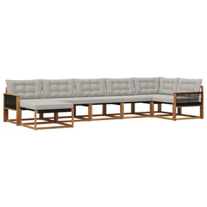 vidaXL Ensemble de canap&eacute;s d'ext&eacute;rieur 7 pcs Naturel et gris clair