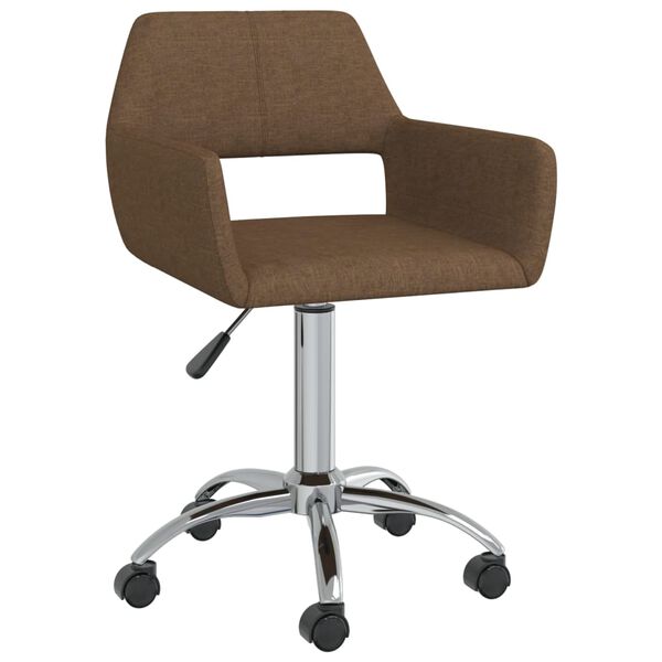 vidaXL Chaises pivotantes &agrave; manger lot de 6 marron tissu