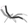 vidaXL Chaises longues pliables lot de 2 noir textil&egrave;ne et acier