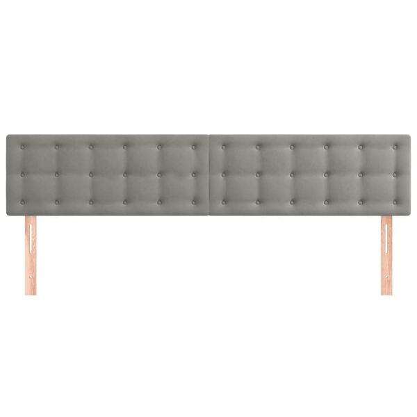 vidaXL Têtes de lit 2 pcs Gris clair 80x5x78/88 cm Velours