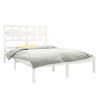 vidaXL Cadre de lit sans matelas blanc 135x190 cm bois massif