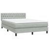 vidaXL Sommier &agrave; lattes de lit et matelas gris clair 140x210cm velours