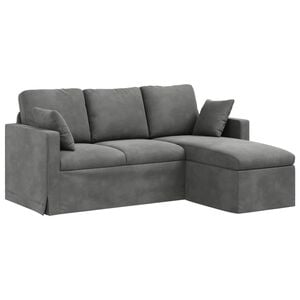 vidaXL Canap&eacute; Gris fonc&eacute; 178 x 134 x 80 cm Velours